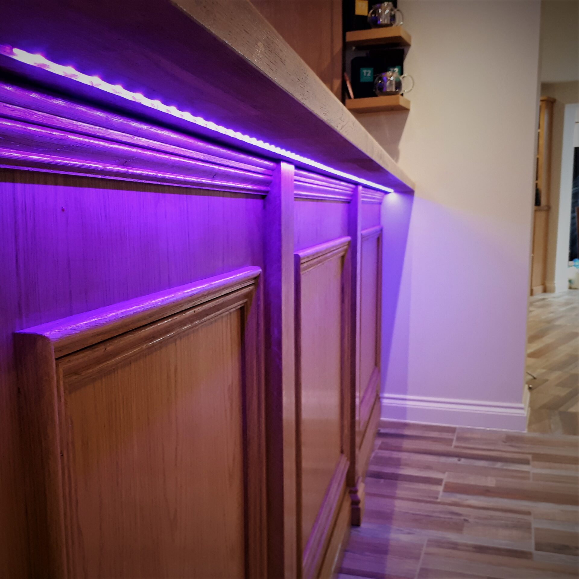 Undercounter mood lighting with LED strip