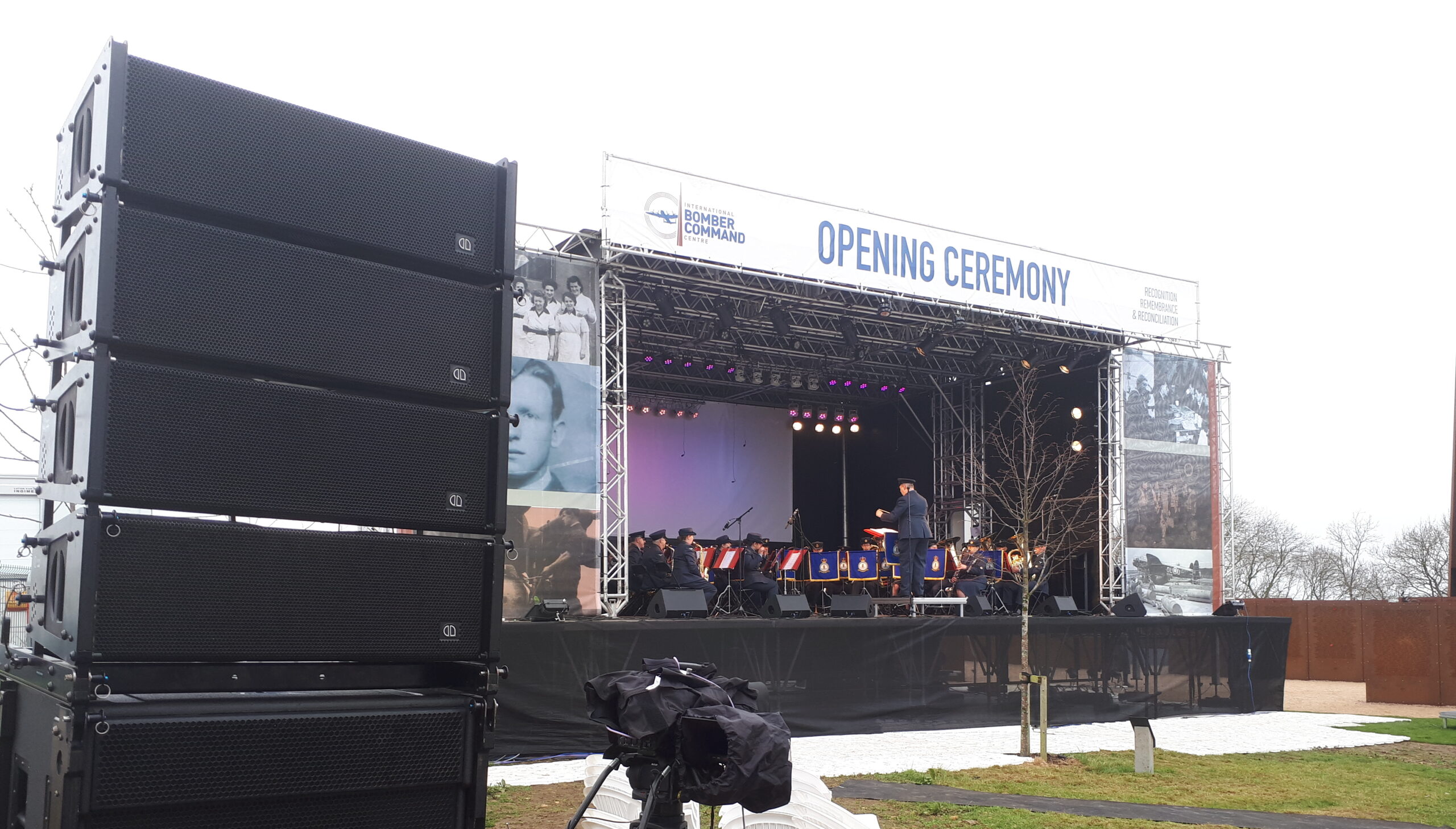 PA system in ground stack configuration in use at the prestigious International Bomber Command Centre Opening Ceremony